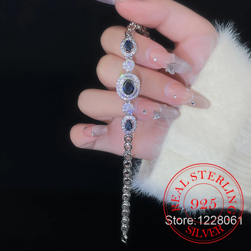 925 Sterling Silver Vintage Crystal Geometric Oval Charm Bracelet for Women Homme Luxury Silver Jewelry Wedding Party Gift
925 Sterling Silver Vintage Crystal Geometric Oval Charm Bracelet for Women Homme Luxury Silver Jewelry Wedding Party Gift