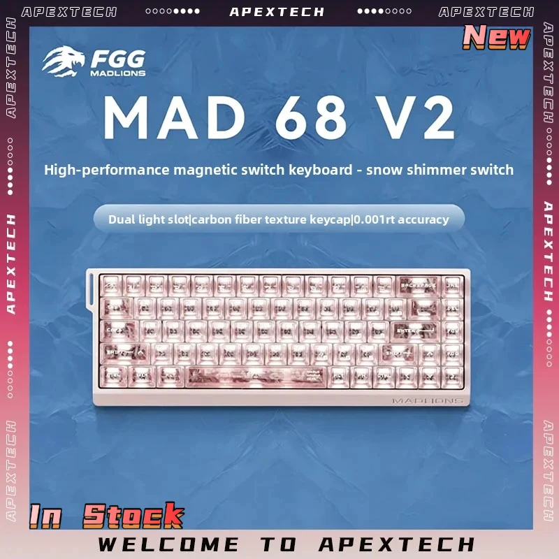 FGG Madlions MAD60 HE V2 / MAD68 HE V2 Magnetic Esports Keyboard 0.01mm RT 8K Hot Swappable 16.8M RGB Web Driver 61/68 Keys
FGG Madlions MAD60 HE V2 / MAD68 HE V2 Magnetic Esports Keyboard 0.01mm RT 8K Hot Swappable 16.8M RGB Web Driver 61/68 Keys