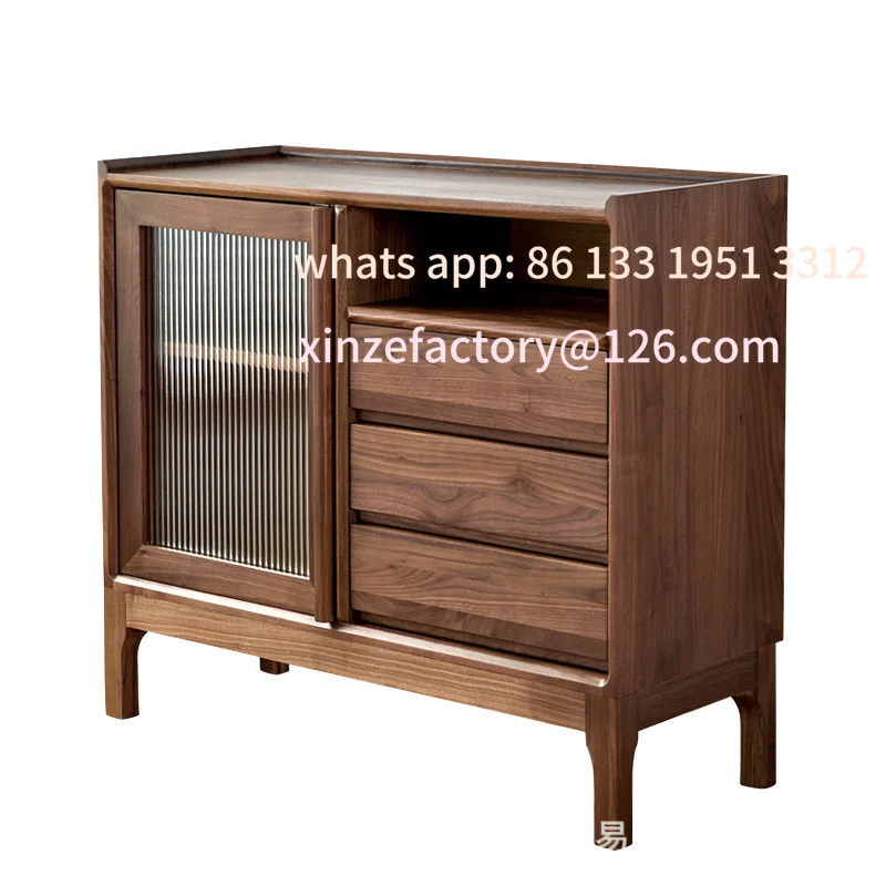 Walnut solid wood dining side Nordic living room white oak cherry wood single door storage household tea cabinet
Walnut solid wood dining side Nordic living room white oak cherry wood single door storage household tea cabinet