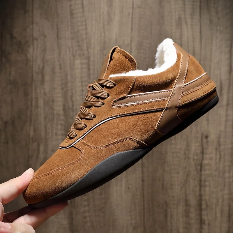 British Style Winter Genuine Leather Wool Warm Training Shoes Men Casual Sneakers High Quality Cowhide Loafers Male Snown Shoes
British Style Winter Genuine Leather Wool Warm Training Shoes Men Casual Sneakers High Quality Cowhide Loafers Male Snown Shoes