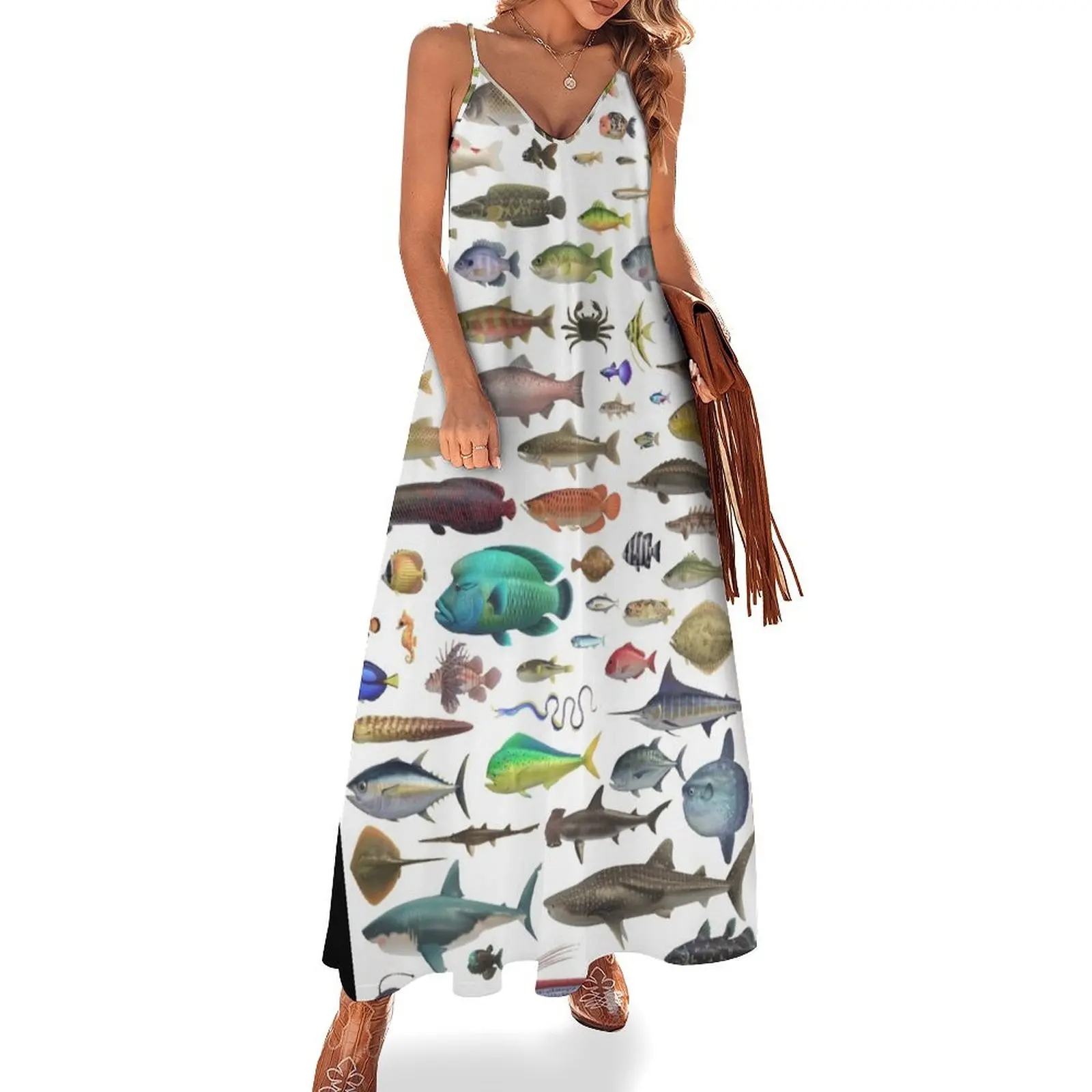 ALL FISH N STUFF Critterpedia Sleeveless Dress Long dress dresses for official occasions women's fashion dresses Dress
ALL FISH N STUFF Critterpedia Sleeveless Dress Long dress dresses for official occasions women's fashion dresses Dress