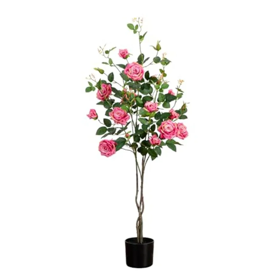 4ft Pink Rose Artificial Tree - Silk Flowering Faux Plant with Bendable Branches Detailed Petals and Nursery Planter
4ft Pink Rose Artificial Tree - Silk Flowering Faux Plant with Bendable Branches Detailed Petals and Nursery Planter