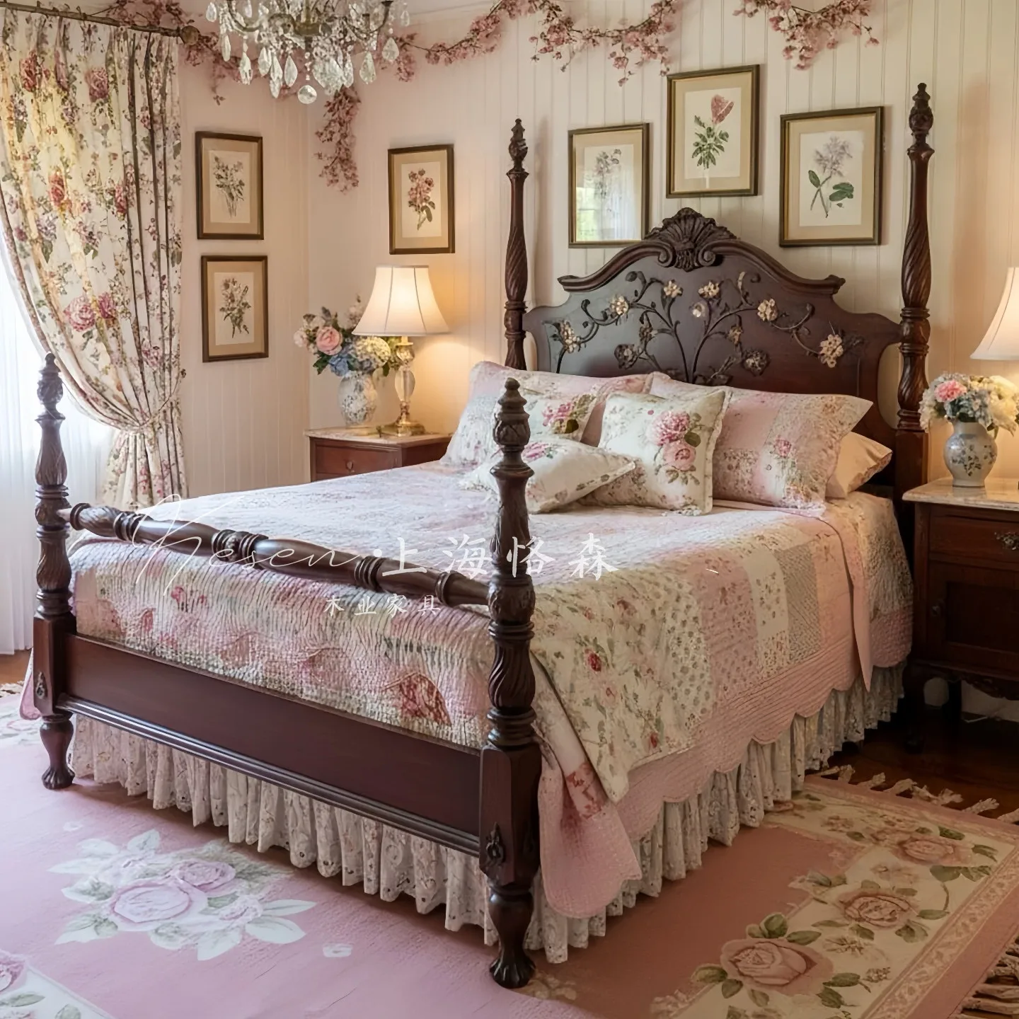 American hand-painted solid wood retro bedroom 1.8 meters double bed 1.5 meters single princess bed
American hand-painted solid wood retro bedroom 1.8 meters double bed 1.5 meters single princess bed
