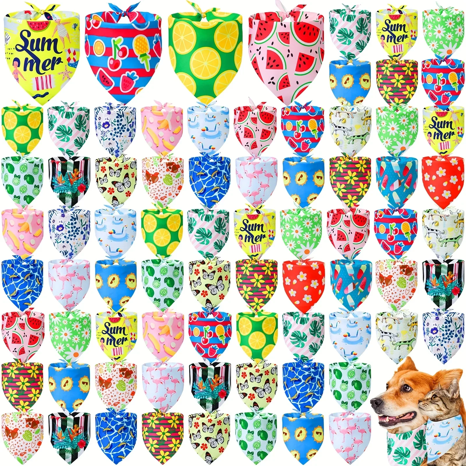 KEEHOME 100pcs Summer Bandanas For Dog Bulk Summer Flower Lemon Dog Bandanas Adjustable Pet Bibs Triangle Scarf Holiday Costum
KEEHOME 100pcs Summer Bandanas For Dog Bulk Summer Flower Lemon Dog Bandanas Adjustable Pet Bibs Triangle Scarf Holiday Costum