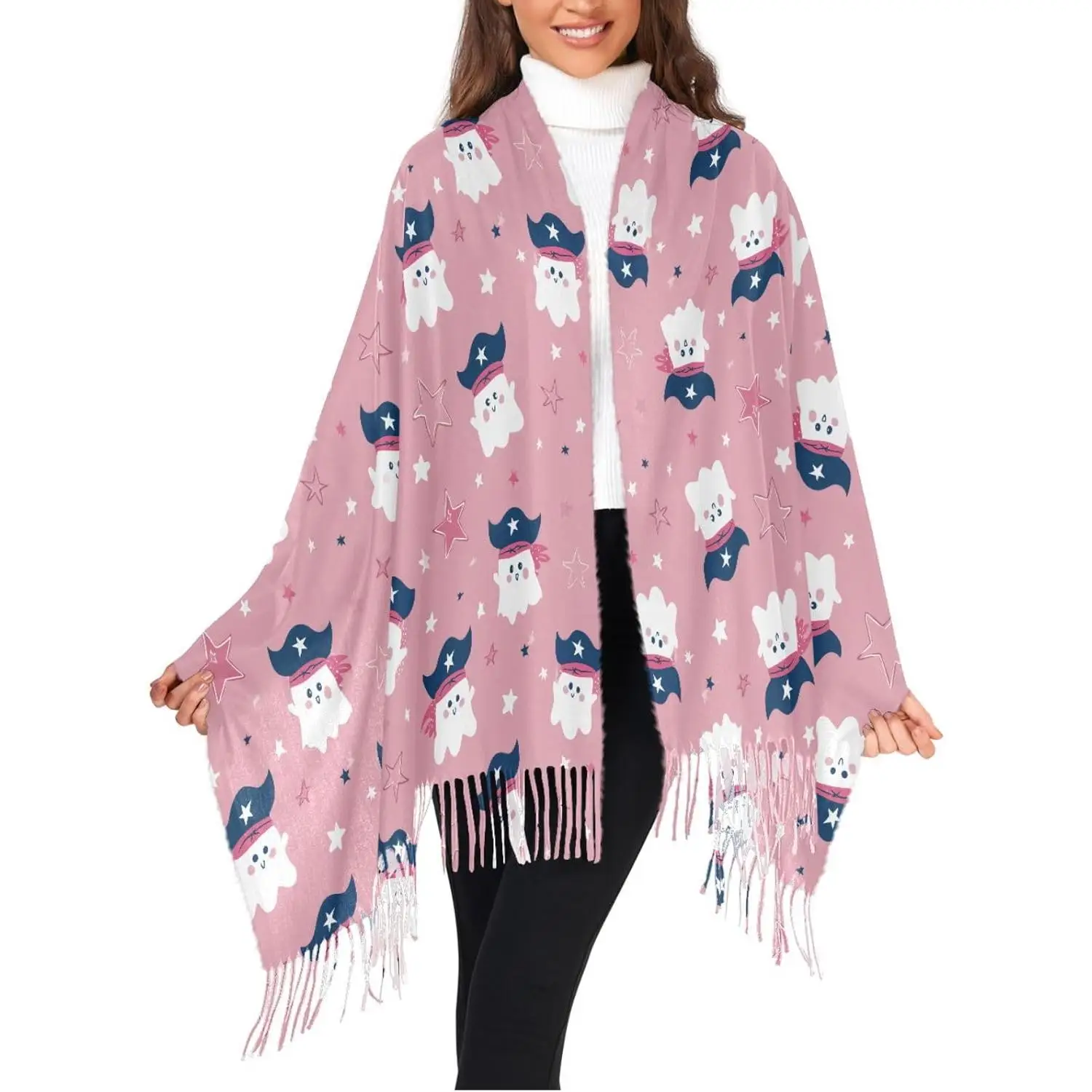 Милые костюмы «Призраки в пиратах», мягкие шарфы с кисточками из искусственного кашемира, теплая уютная шаль, подарок для мужчин и женщин
Милые костюмы «Призраки в пиратах», мягкие шарфы с кисточками из искусственного кашемира, теплая уютная шаль, подарок для мужчин и женщин