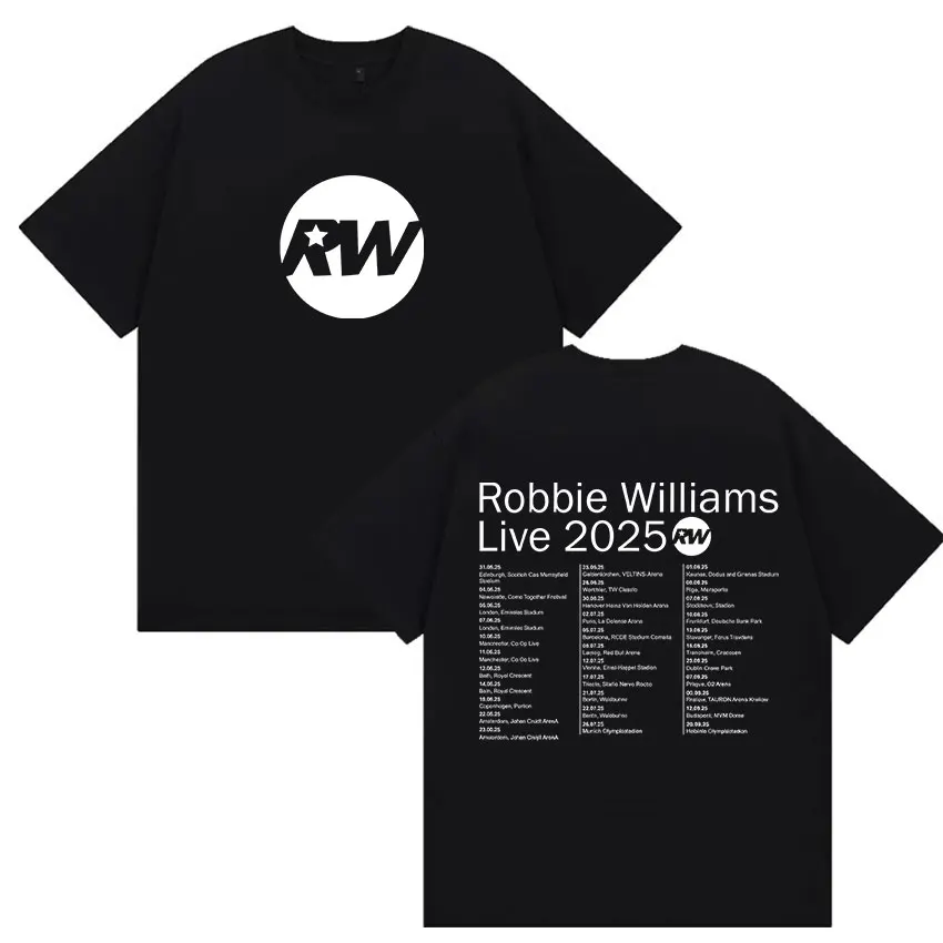 Robbie Williams Live Rw Tour 2025 Merch футболки мужские винтажные хлопковые футболки высокого качества мужская одежда в стиле хип-хоп с круглым вырезом футболки
Robbie Williams Live Rw Tour 2025 Merch футболки мужские винтажные хлопковые футболки высокого качества мужская одежда в стиле хип-хоп с круглым вырезом футболки