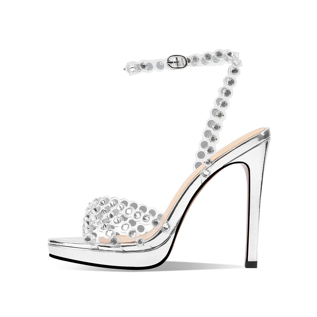 Arden Furtado 2024 Summer transparent PVC platform Crystal Banquet shoes round toe Super high heel word-cingulate sandals
Arden Furtado 2024 Summer transparent PVC platform Crystal Banquet shoes round toe Super high heel word-cingulate sandals