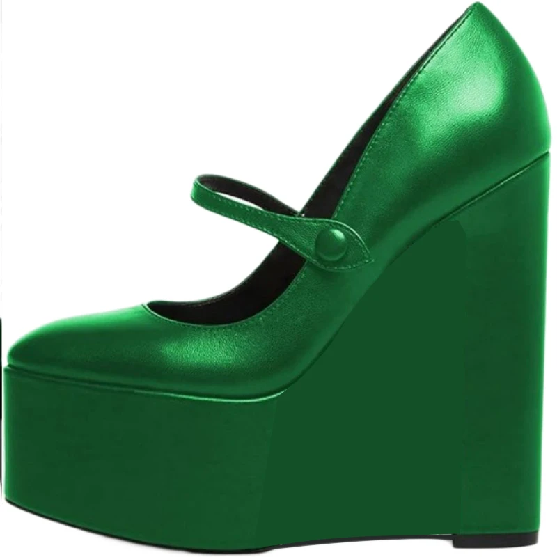SHOFOO Fashionable women's high heels. About18cm heel height. Wedges heel round toe shoes. Green Mary Jane shoes. Fashion show .
SHOFOO Fashionable women's high heels. About18cm heel height. Wedges heel round toe shoes. Green Mary Jane shoes. Fashion show .