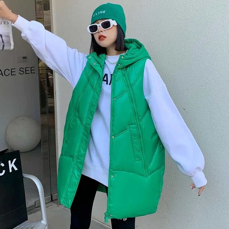 Winter Jacket Vest For Women 2024 New Oversized Waistcoat Thicken Parkas Green Coats Elegant Zipper Down Cotton Long Outerwear
Winter Jacket Vest For Women 2024 New Oversized Waistcoat Thicken Parkas Green Coats Elegant Zipper Down Cotton Long Outerwear