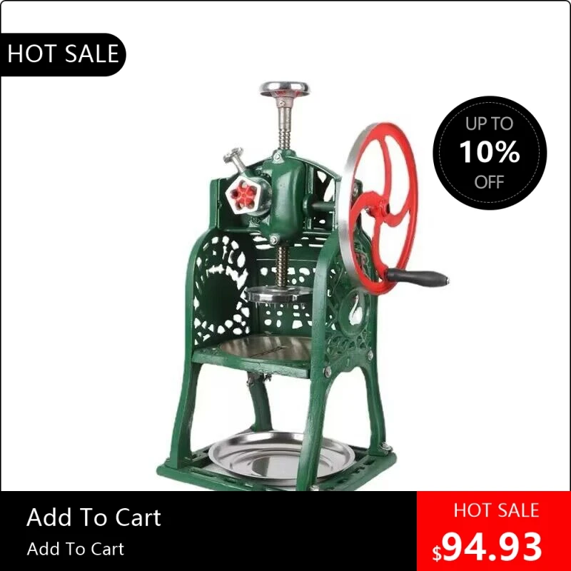 08170 Commercial manual snow ice shaving machine, manual ice crusher, heavy-duty iron shaving machine
08170 Commercial manual snow ice shaving machine, manual ice crusher, heavy-duty iron shaving machine
