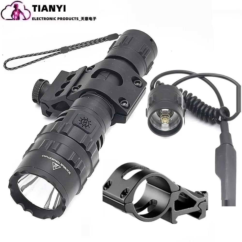 Tactical Flashlight CY10 1200 Lumen Black LED Light with Offset Rail Mount, 2 Modes Pressure Switch Included
Tactical Flashlight CY10 1200 Lumen Black LED Light with Offset Rail Mount, 2 Modes Pressure Switch Included