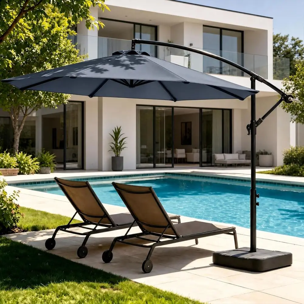10T Cantilever Oset Patio Umbrella with Base Included, Outdoor Umbrella with Base, 360° Rotation & Ininite , Yarn-Dyed ade-Resis
10T Cantilever Oset Patio Umbrella with Base Included, Outdoor Umbrella with Base, 360° Rotation & Ininite , Yarn-Dyed ade-Resis