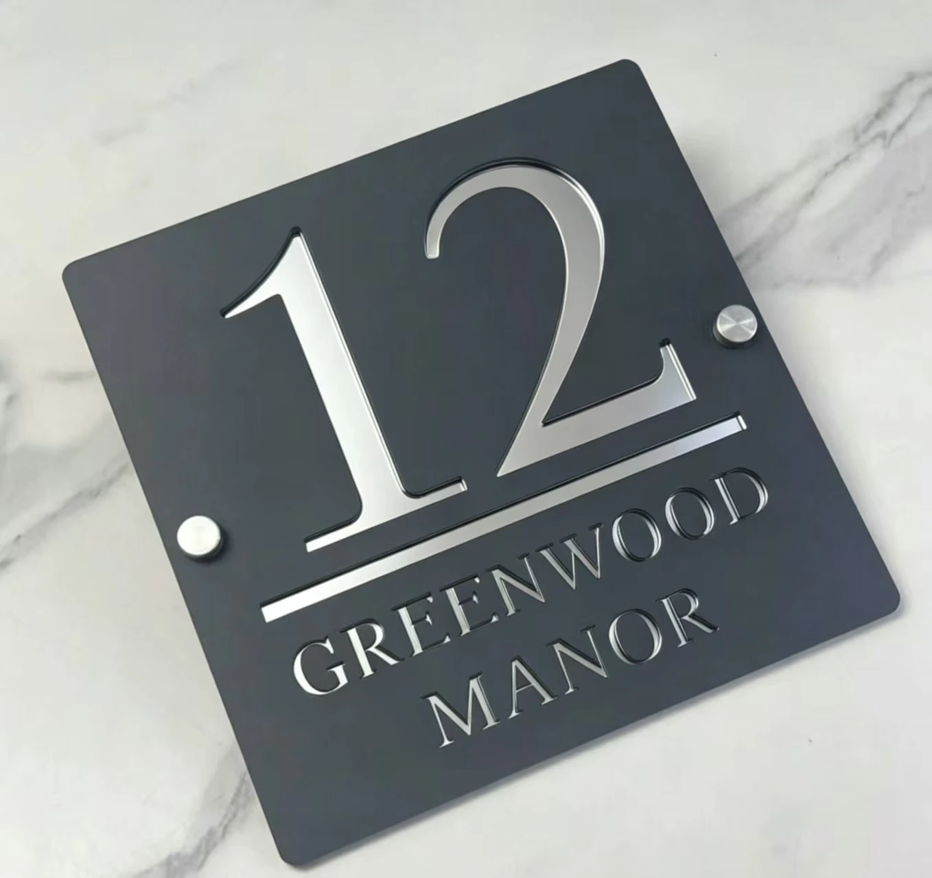 Modern custom laser-cut acrylic door plate, outdoor address and name sign, 3D waterproof home door plaque
Modern custom laser-cut acrylic door plate, outdoor address and name sign, 3D waterproof home door plaque