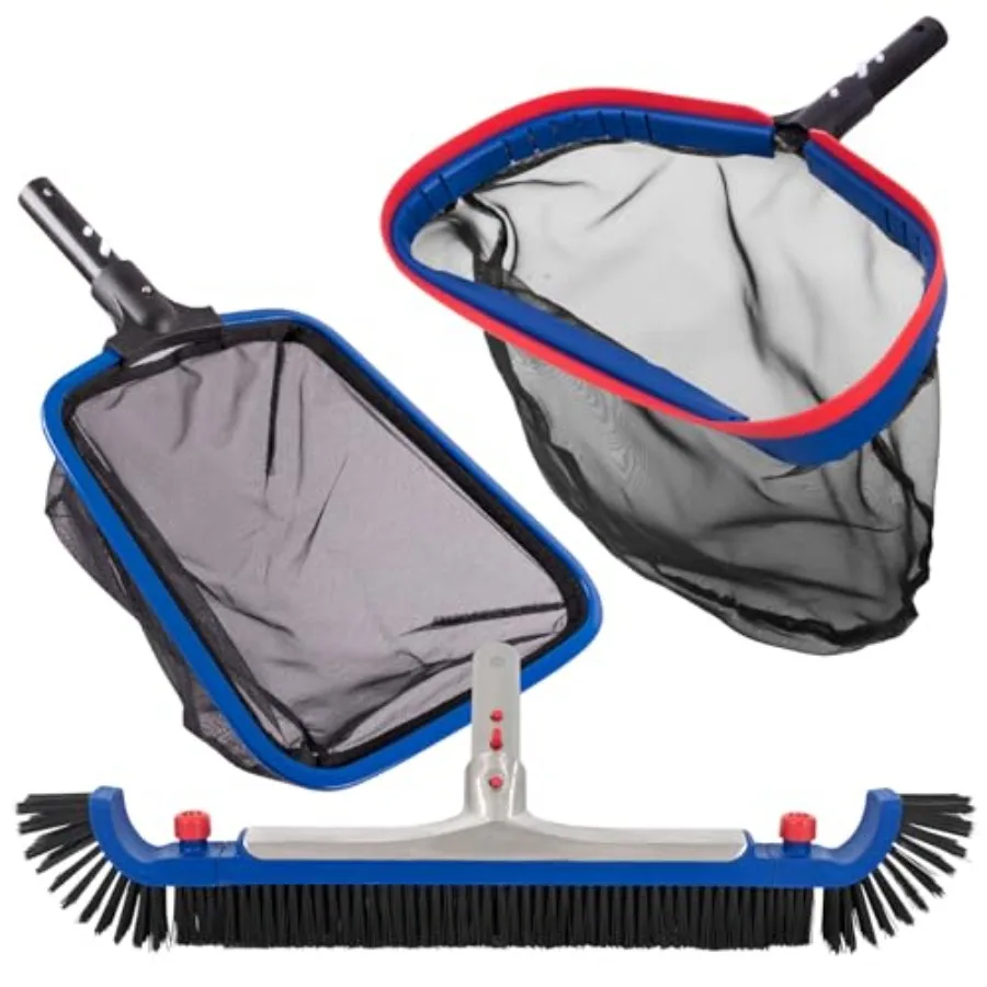 Deluxe Swimming Pool Cleaning Kit Including 20'' Pool Brush Head and Heavy Duty Pool Nets for Cleaning 17.5''Pool Net Skimmer a
Deluxe Swimming Pool Cleaning Kit Including 20'' Pool Brush Head and Heavy Duty Pool Nets for Cleaning 17.5''Pool Net Skimmer a