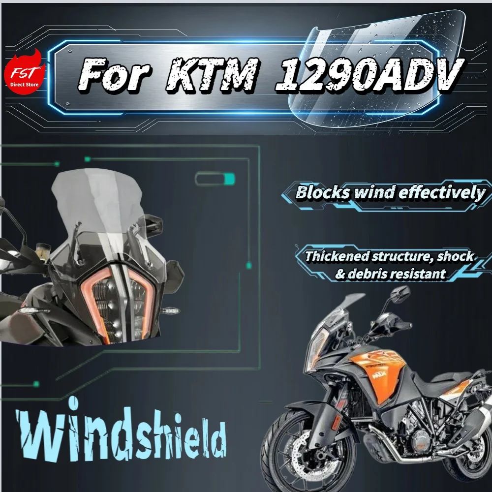 For KTM 1290 Adventure Durable Imported Transparent Windshield, Heightened Front Wind Deflector Accessories
For KTM 1290 Adventure Durable Imported Transparent Windshield, Heightened Front Wind Deflector Accessories