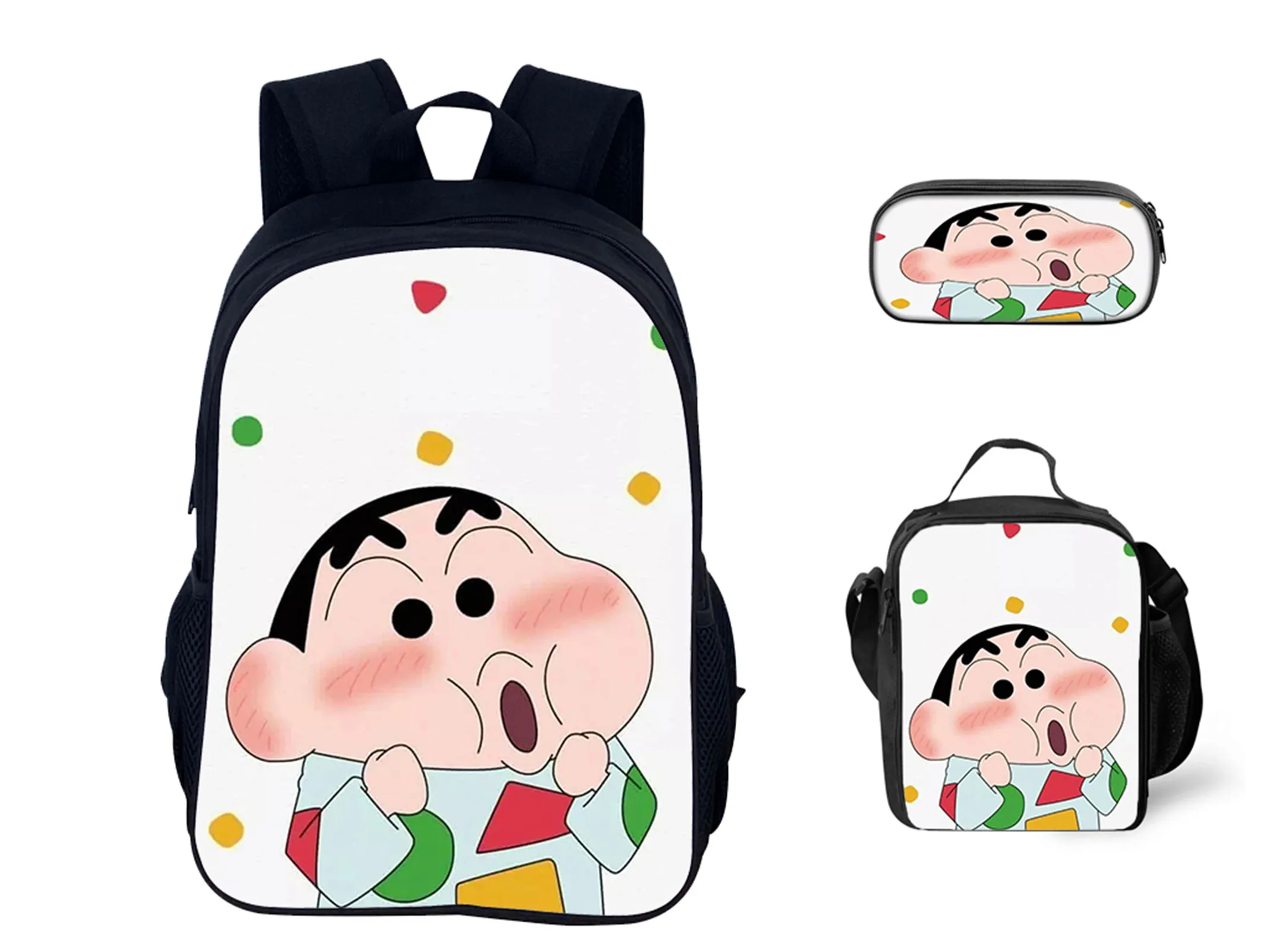 HOT Crayon Shin-chan Fashion Bookbag+Waterproof Lunch Box+Cute Pencil Case 3Pcs Set,Classic Backpack for School Travel
HOT Crayon Shin-chan Fashion Bookbag+Waterproof Lunch Box+Cute Pencil Case 3Pcs Set,Classic Backpack for School Travel