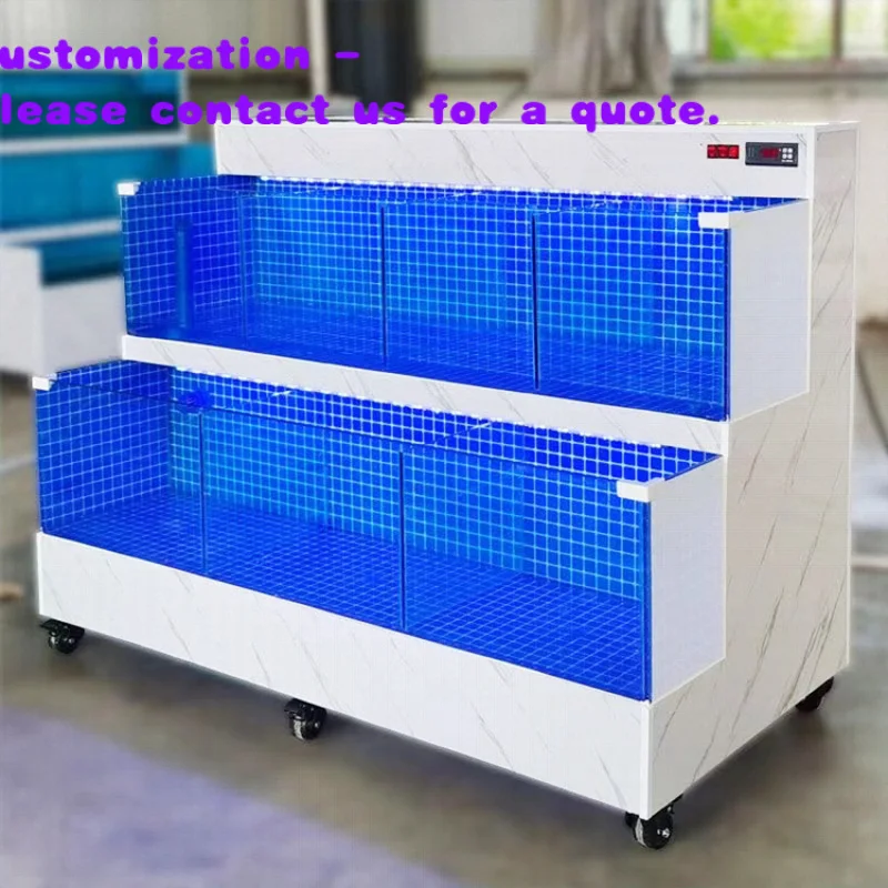 Изготовленная на заказ прямоугольная стеклянная витрина для морепродуктов и живой рыбы для ресторанов на открытом воздухе с возможностью выбора размера
Изготовленная на заказ прямоугольная стеклянная витрина для морепродуктов и живой рыбы для ресторанов на открытом воздухе с возможностью выбора размера