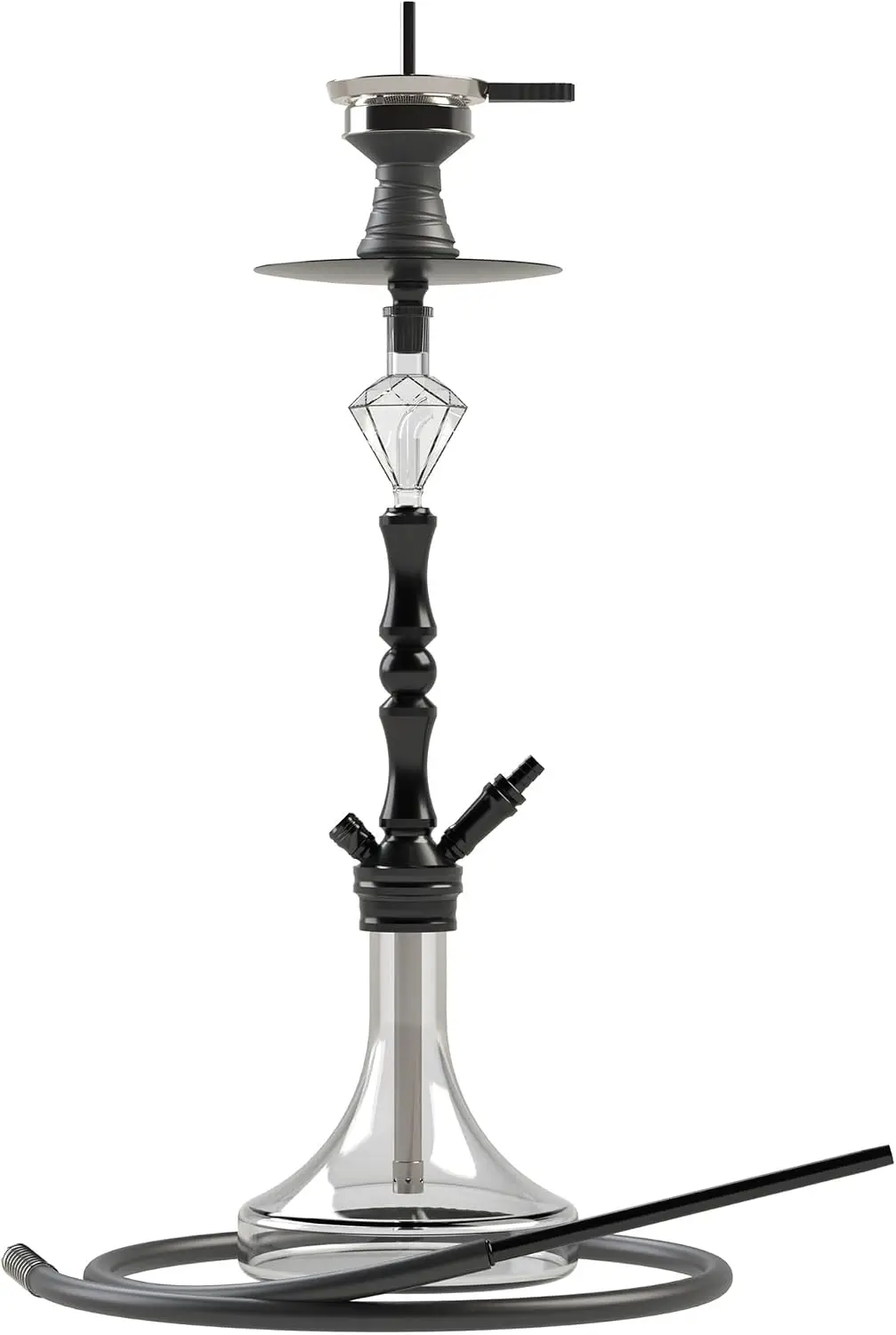28.9" Hookah 1 Hose Set with Everything, Medium Size Set Made of Aluminium with Glass Base, Molasses Catcher, Ceramic Bowl, Tongs, Black
28.9" Hookah 1 Hose Set with Everything, Medium Size Set Made of Aluminium with Glass Base, Molasses Catcher, Ceramic Bowl, Tongs, Black