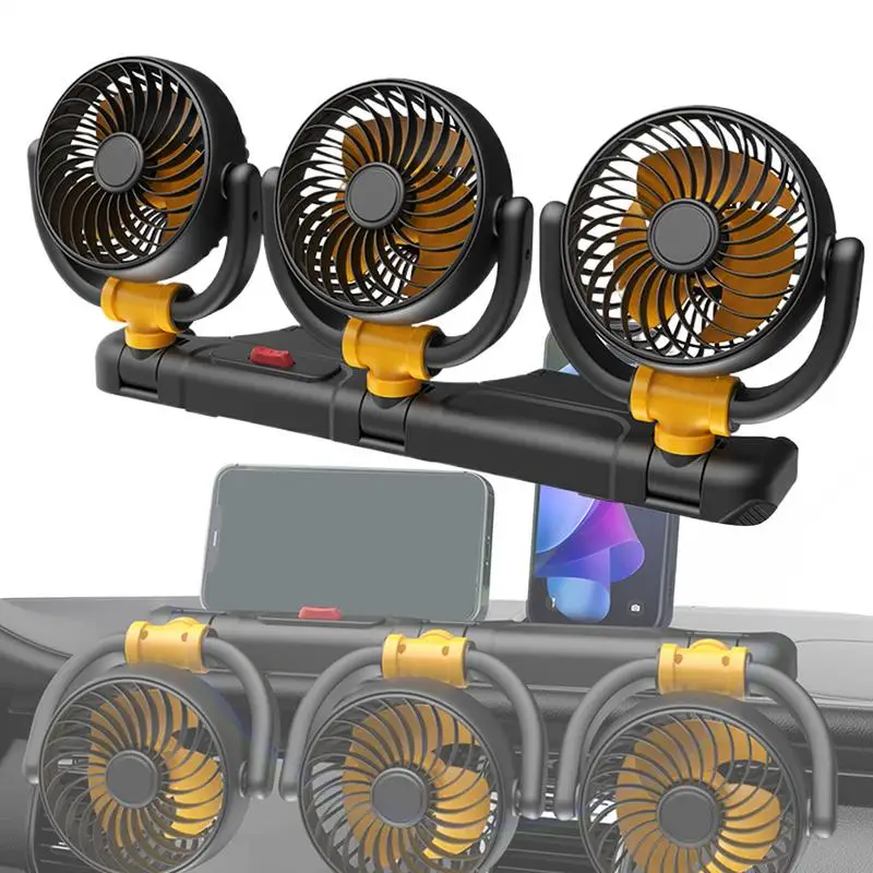 Car Fans For Backseat For Kids 3-Head Auto Fan Car AC Electric Vehicle Cooling Device 360 Degrees Rotating Interior Air
Car Fans For Backseat For Kids 3-Head Auto Fan Car AC Electric Vehicle Cooling Device 360 Degrees Rotating Interior Air