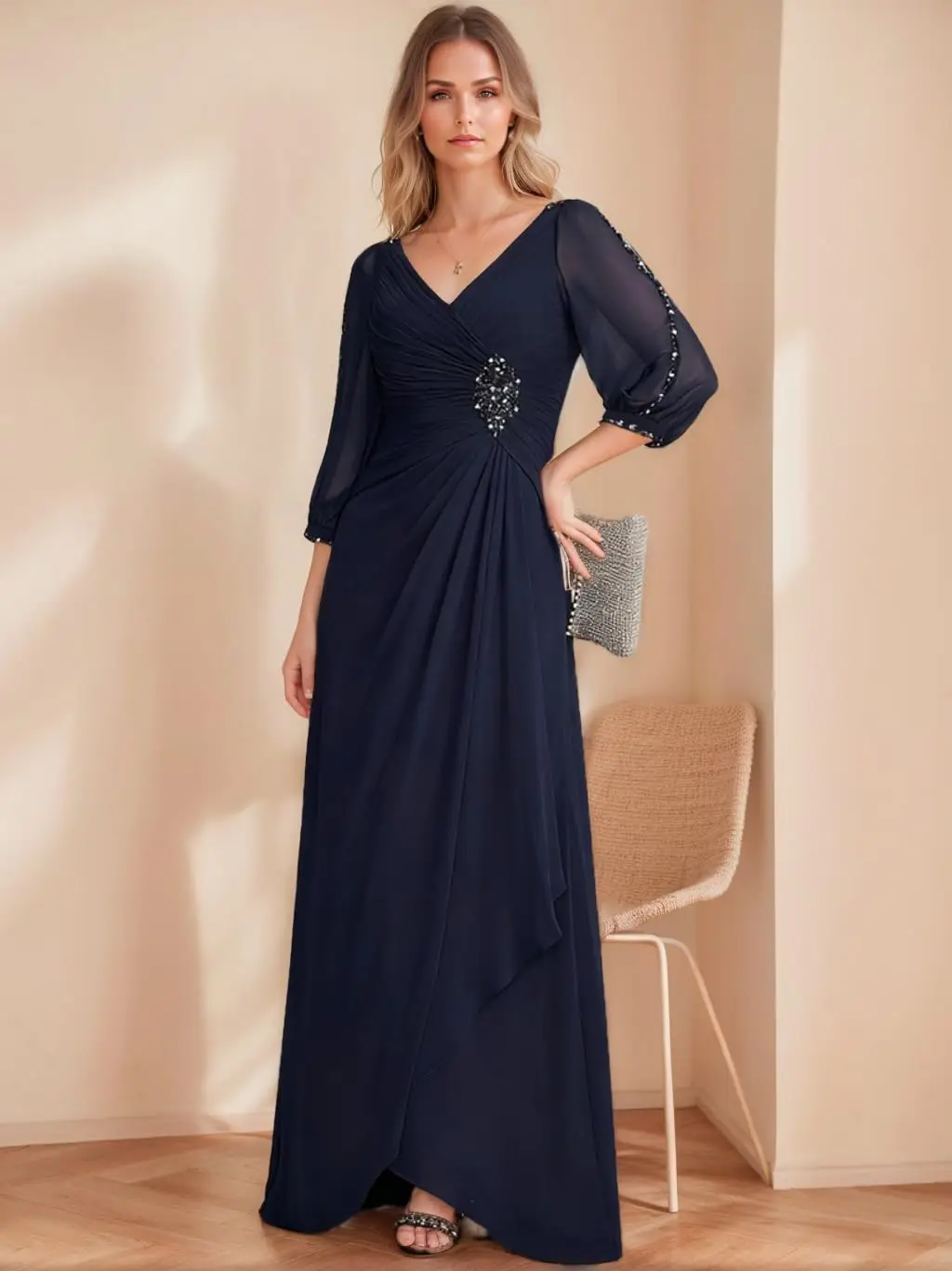 Long Mother of The Bride Dresses for Women A Line Chiffon Mother of The Groom Dress V Neck Sequin Wedding Guest Gowns
Long Mother of The Bride Dresses for Women A Line Chiffon Mother of The Groom Dress V Neck Sequin Wedding Guest Gowns