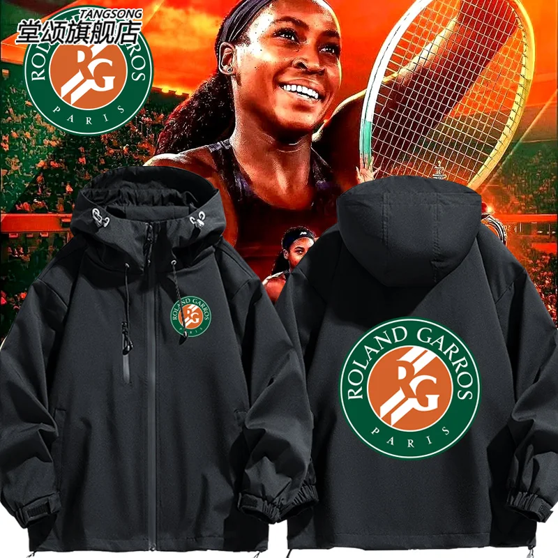 Ветрозащитная куртка из полиэстера и нейлона с длинными рукавами, капюшоном и молнией, повседневная верхняя одежда для теннисного клуба
Ветрозащитная куртка из полиэстера и нейлона с длинными рукавами, капюшоном и молнией, повседневная верхняя одежда для теннисного клуба