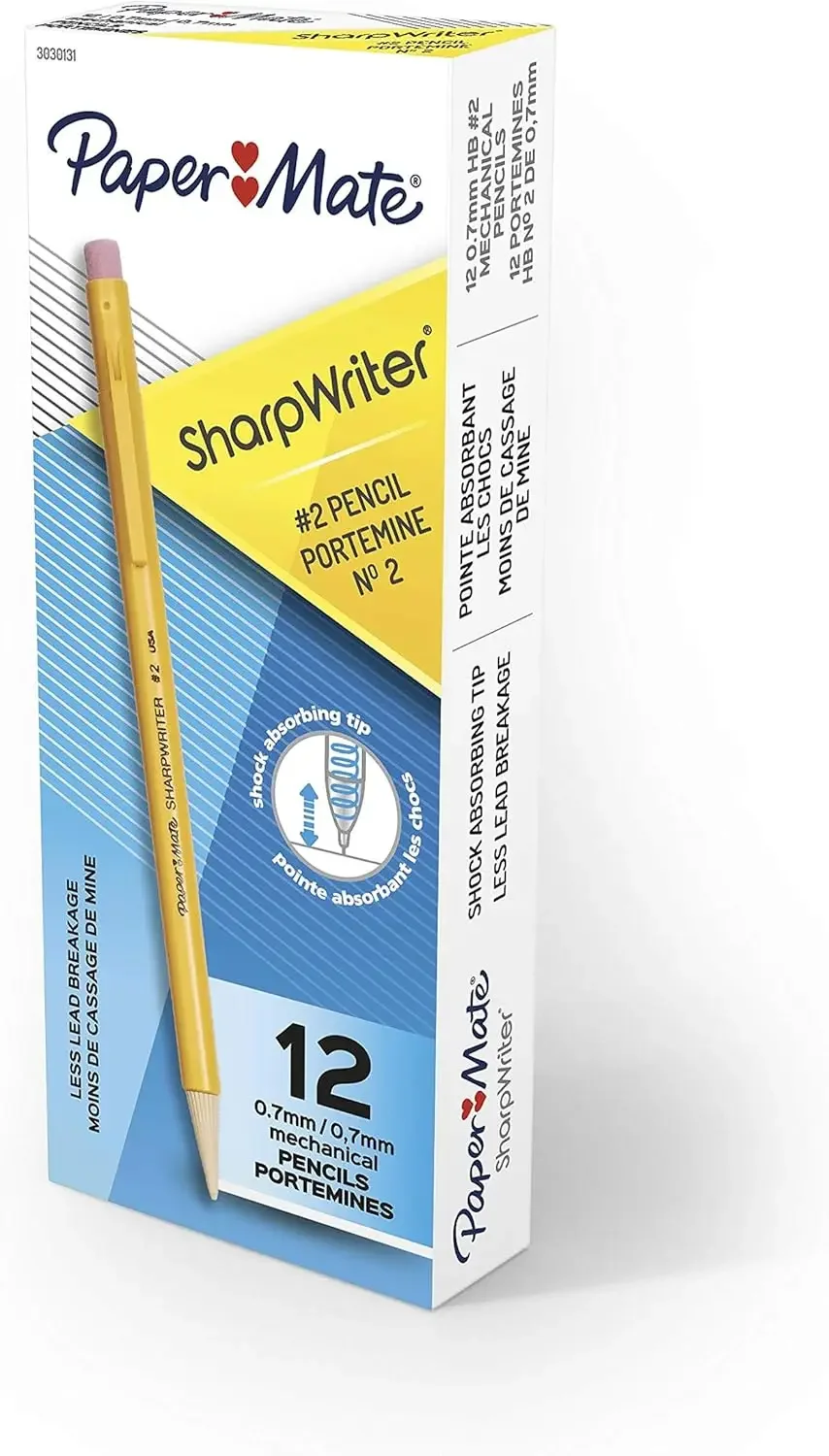 0.7mm Hb #2 Mechanical Pencils, 12 Pack, Shock-Absorbing Tip, Twistable, Pink Eraser
0.7mm Hb #2 Mechanical Pencils, 12 Pack, Shock-Absorbing Tip, Twistable, Pink Eraser