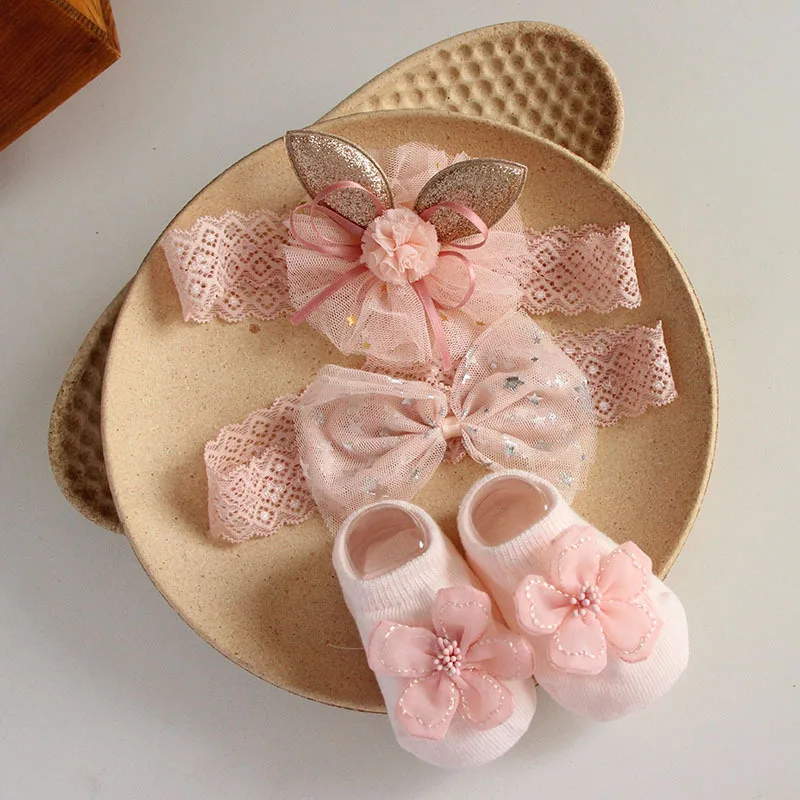 3Pcs Baby Girl Socks Headband Set Flower Bow Newborn Photograph Props Princess Infant Headwear Birthday Party Newborn Gift 0-12M
3Pcs Baby Girl Socks Headband Set Flower Bow Newborn Photograph Props Princess Infant Headwear Birthday Party Newborn Gift 0-12M