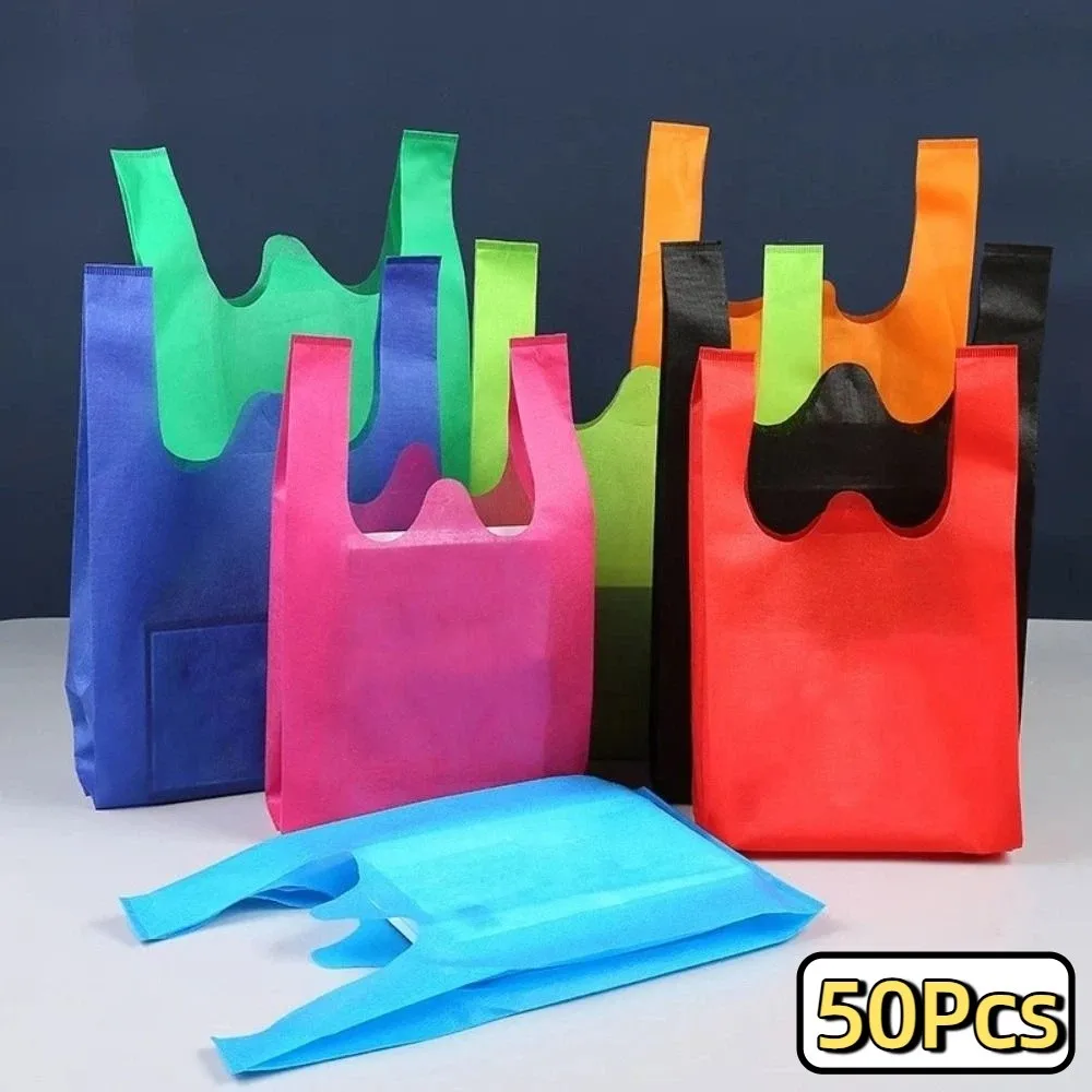 50 шт. однотонная нетканая сумка для покупок, портативная утолщенная многоразовая сумка-тоут, большая вместительная удобная сумка для хранения игрушек
50 шт. однотонная нетканая сумка для покупок, портативная утолщенная многоразовая сумка-тоут, большая вместительная удобная сумка для хранения игрушек
