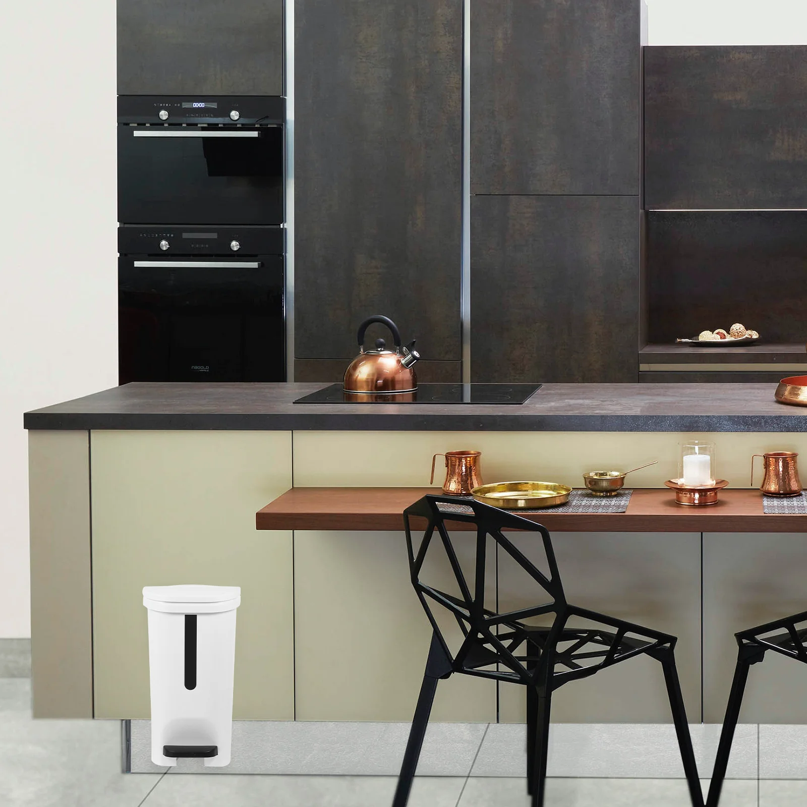 Trash Can Kitchen Waste Basket for Office Bathroom Baskets Black Water Proof Pp Garbage Step Bin 
Trash Can Kitchen Waste Basket for Office Bathroom Baskets Black Water Proof Pp Garbage Step Bin