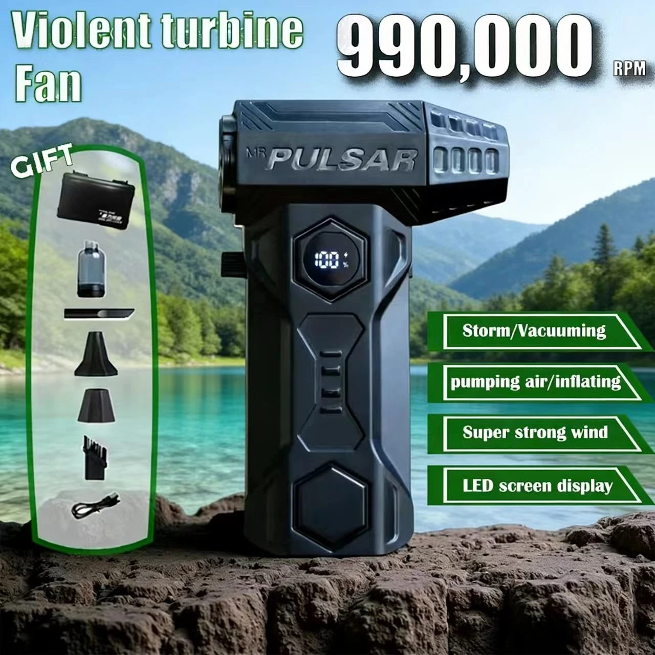 X11Pro Турбоструйный вентилятор 990000 об/мин Бесщеточный двигатель Мощный воздуходувка Скорость ветра 75 м/с 10000 мАч Violent Turbo Fan Вакуумный комплект
X11Pro Турбоструйный вентилятор 990000 об/мин Бесщеточный двигатель Мощный воздуходувка Скорость ветра 75 м/с 10000 мАч Violent Turbo Fan Вакуумный комплект