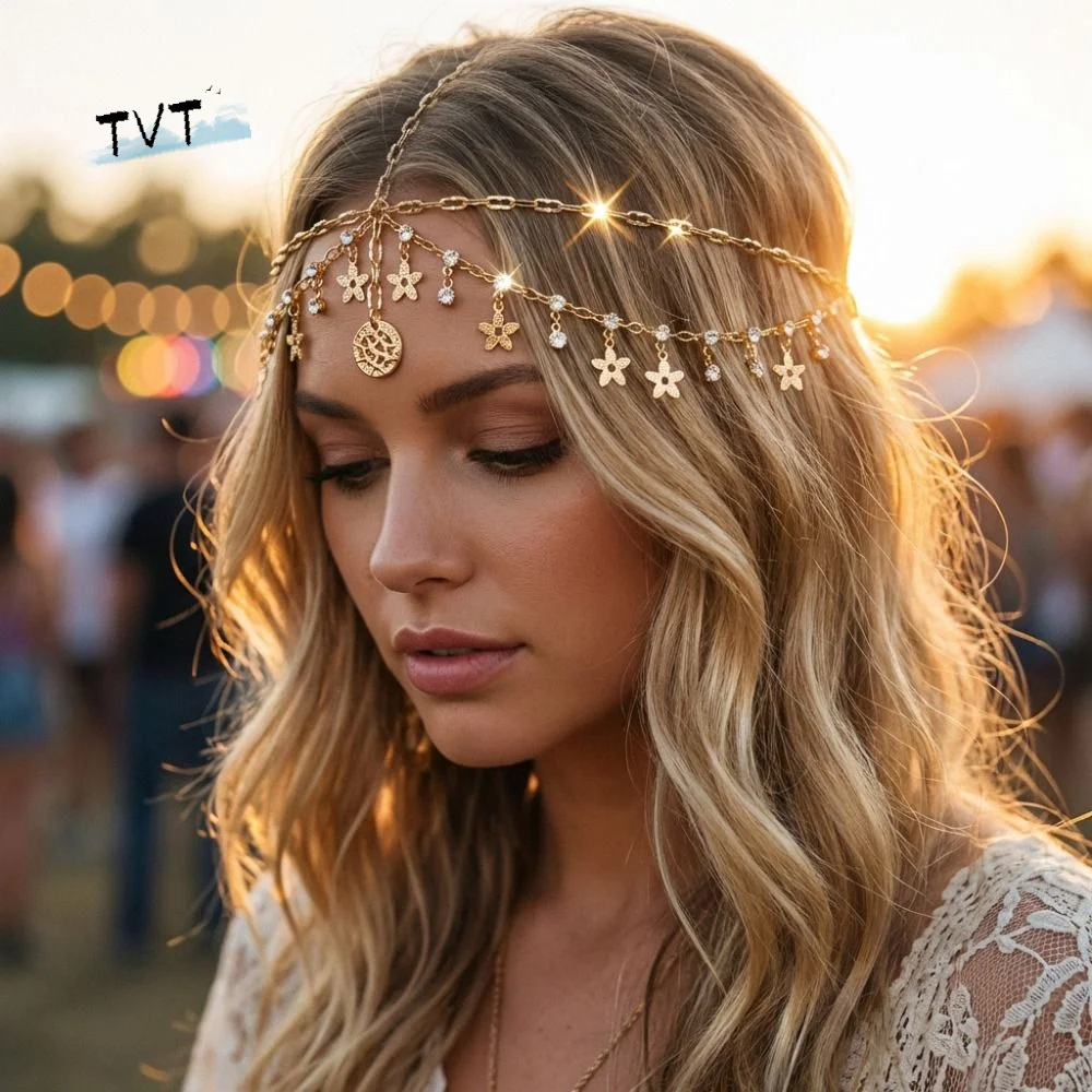 Korean Style Bohemian Forehead Headpiece Crystal Fairy Long Tassels Hair Chain Vintage Elegant Rhinestone Forehead Chain Girls
Korean Style Bohemian Forehead Headpiece Crystal Fairy Long Tassels Hair Chain Vintage Elegant Rhinestone Forehead Chain Girls