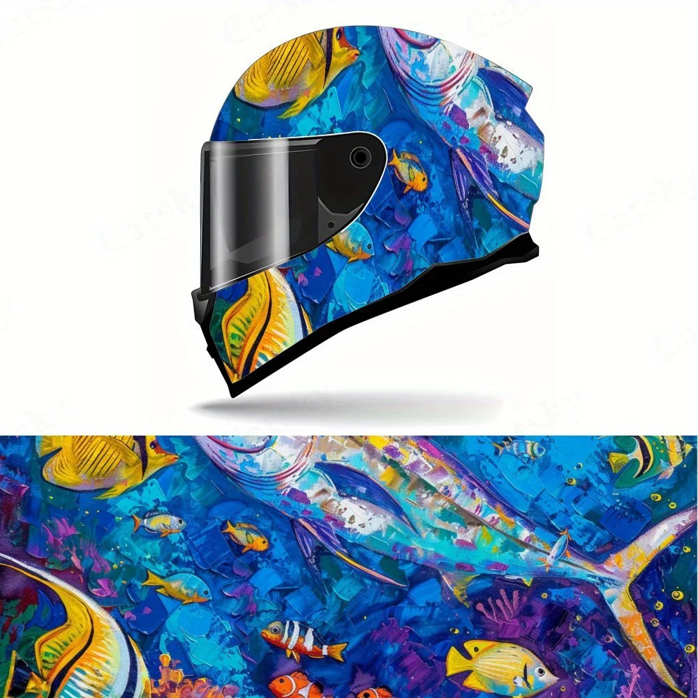 Colorful Ocean Fish Full Helmet Wrap Sticker Motorcycle Helmet Racing Graphic Decal PVC Self Waterproof stick , Striking Auto E
Colorful Ocean Fish Full Helmet Wrap Sticker Motorcycle Helmet Racing Graphic Decal PVC Self Waterproof stick , Striking Auto E
