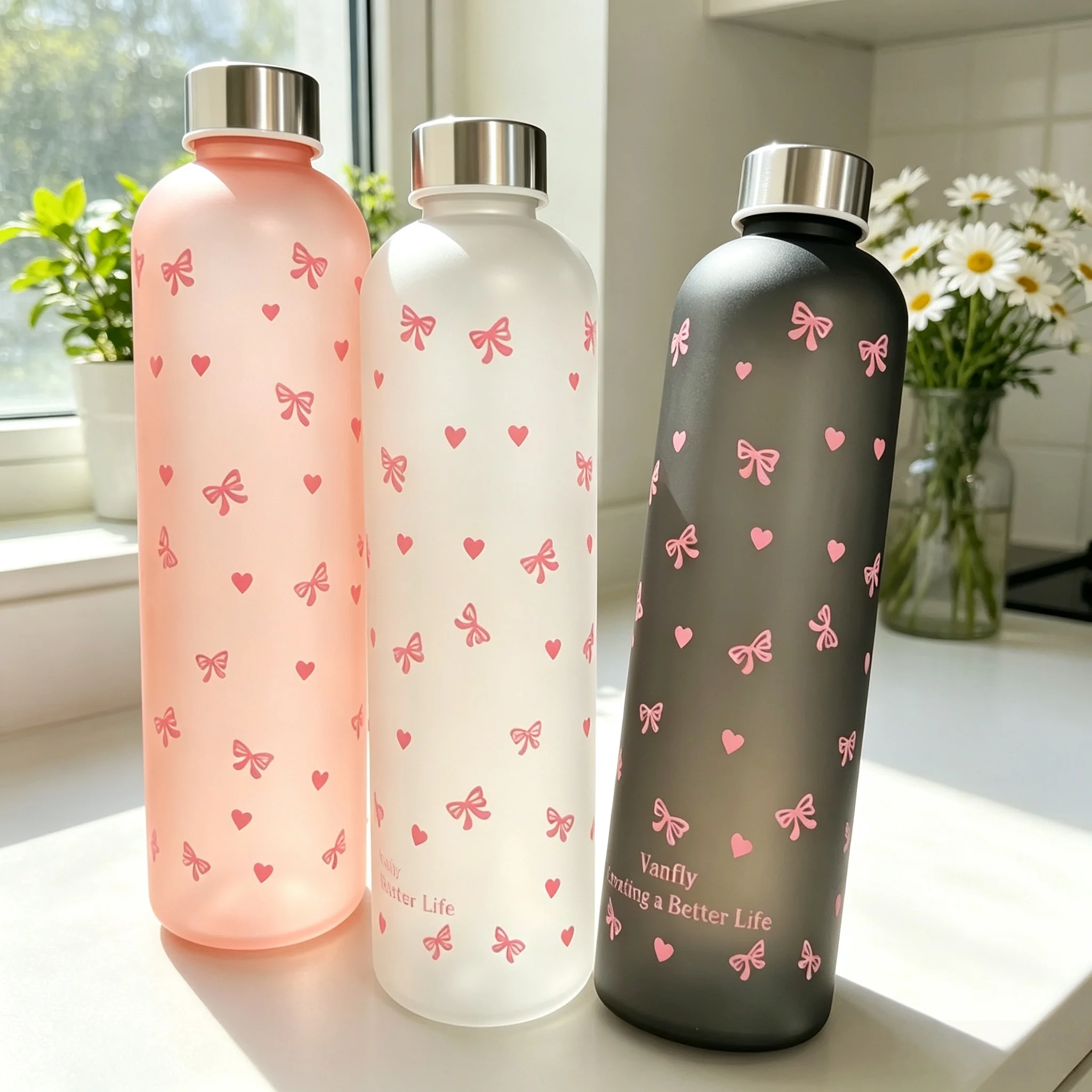 1000ML New Bow Print Water Bottle, Premium Frosted Texture Large Capacity Leakproof Cup, Light Portable for School Sports Travel
1000ML New Bow Print Water Bottle, Premium Frosted Texture Large Capacity Leakproof Cup, Light Portable for School Sports Travel