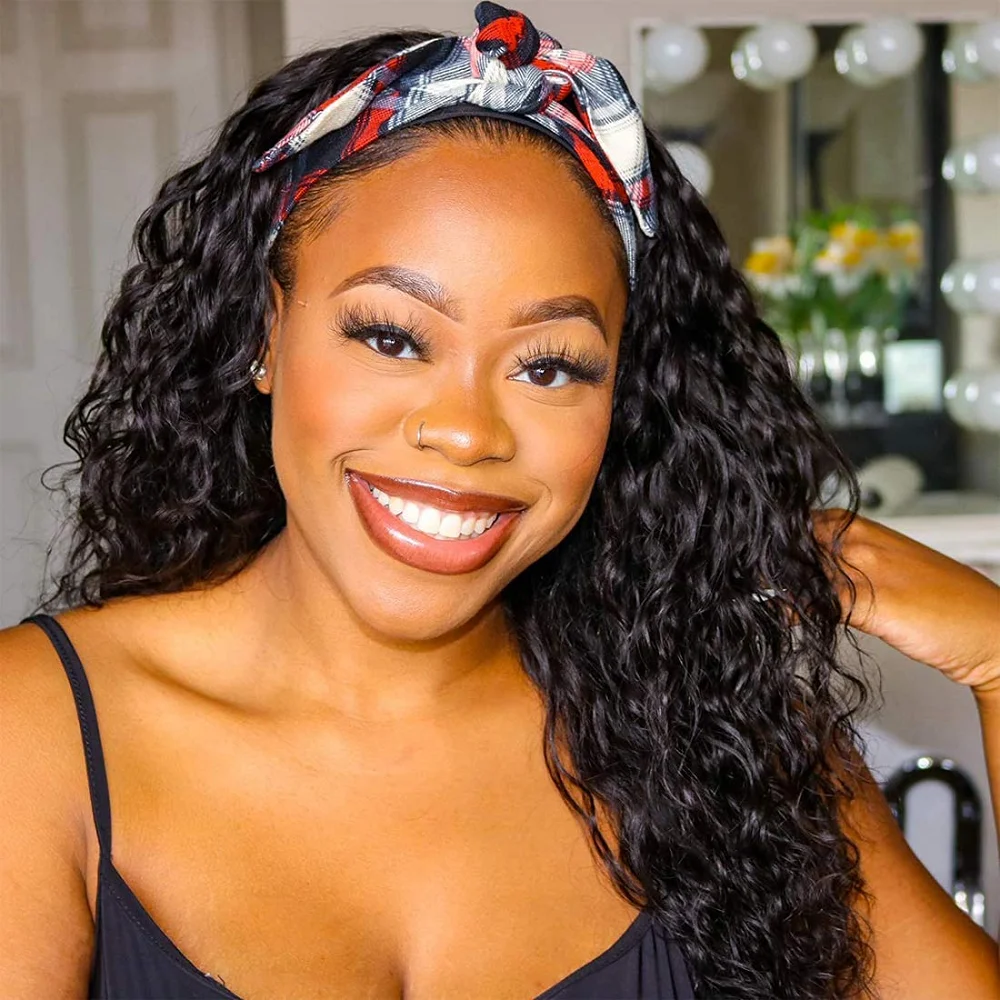 Headband Wigs Human Hair Water Wave Human Hair Wigs 180% Density No Lace No Glue Machine Made Wig Beginner Friendly Curly Wigs
Headband Wigs Human Hair Water Wave Human Hair Wigs 180% Density No Lace No Glue Machine Made Wig Beginner Friendly Curly Wigs