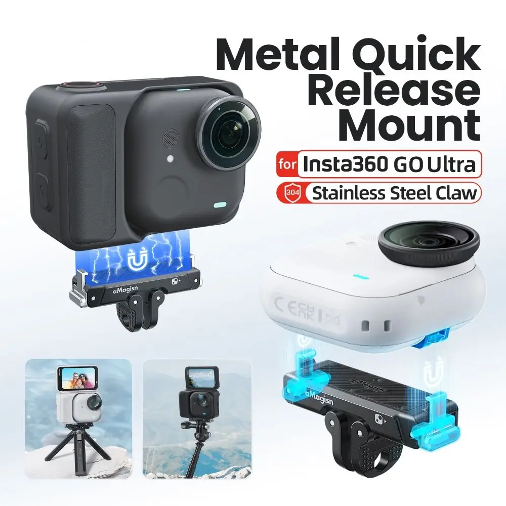 Quick Release Magnetic Mount Base Aluminum Alloy 1/4 Screw Hole Extension Mount Adapter Foldable for Insta360 Go Ultra
Quick Release Magnetic Mount Base Aluminum Alloy 1/4 Screw Hole Extension Mount Adapter Foldable for Insta360 Go Ultra