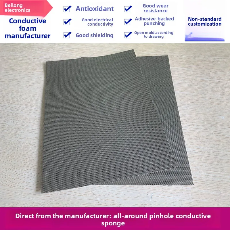 Pinhole Conductive PE Foam - Conductive Sponge, EMI Shielding Sponge, Shock-Absorbing Filling Sponge, 200×300mm
Pinhole Conductive PE Foam - Conductive Sponge, EMI Shielding Sponge, Shock-Absorbing Filling Sponge, 200×300mm