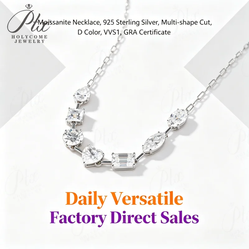 Moissanite Necklace 925 Sterling Silver Multi style Cut D VVS1 GRA Certificate Factory Direct Sale All match Daily Accessory
Moissanite Necklace 925 Sterling Silver Multi style Cut D VVS1 GRA Certificate Factory Direct Sale All match Daily Accessory
