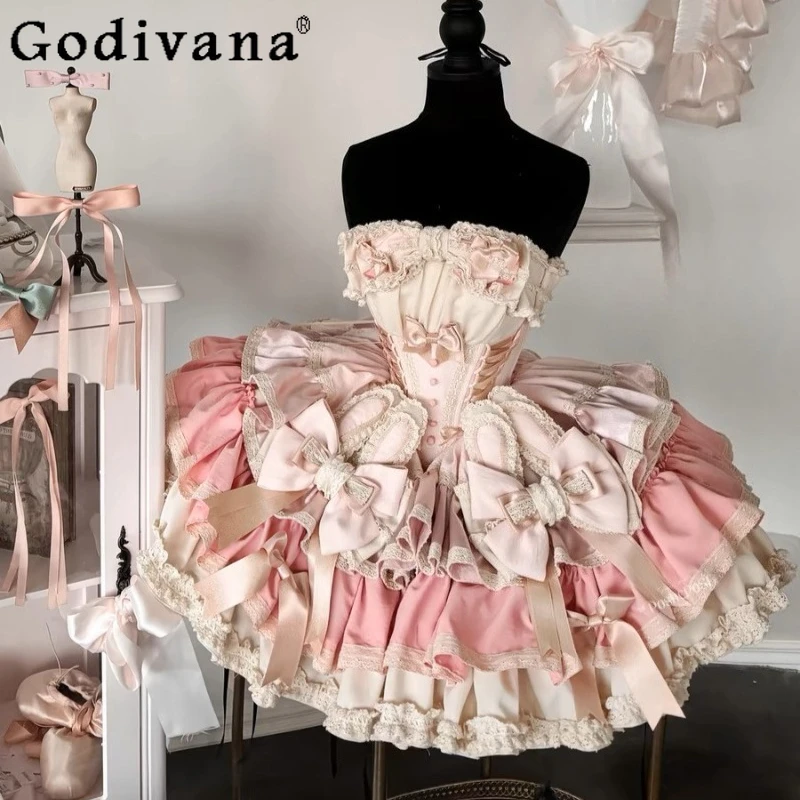 Japanese Style Girls Sweet Marriage Dress High Street Birthday Party Short Cute Dress Women's Big Bow Princess Wedding Dress
Japanese Style Girls Sweet Marriage Dress High Street Birthday Party Short Cute Dress Women's Big Bow Princess Wedding Dress