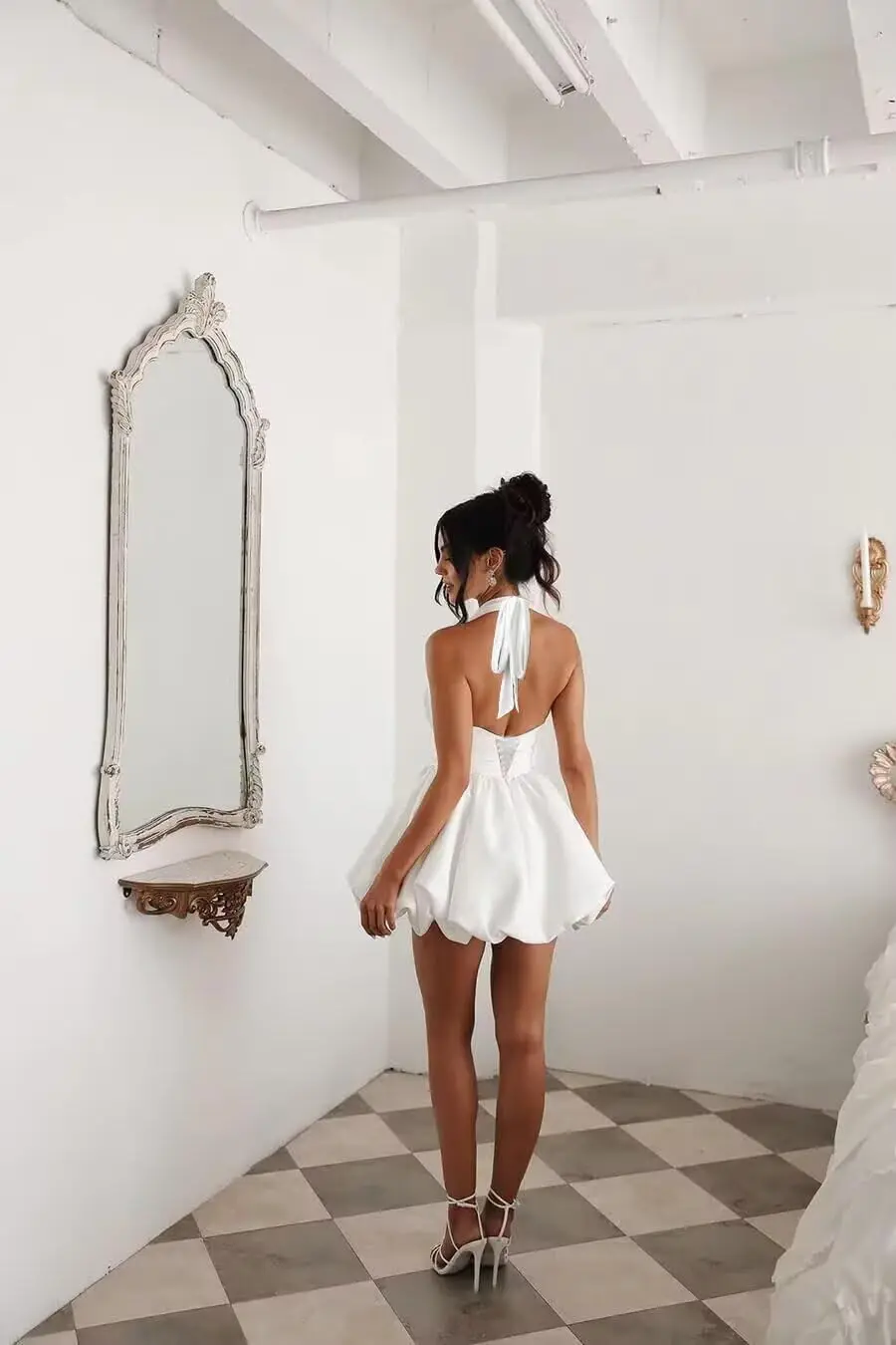 Simple Short Wedding Dresses for Bride Satin Mini Bridal Dress Beach Boho Princess Wedding Gown Mini Dress Homecoming Dresses
Simple Short Wedding Dresses for Bride Satin Mini Bridal Dress Beach Boho Princess Wedding Gown Mini Dress Homecoming Dresses