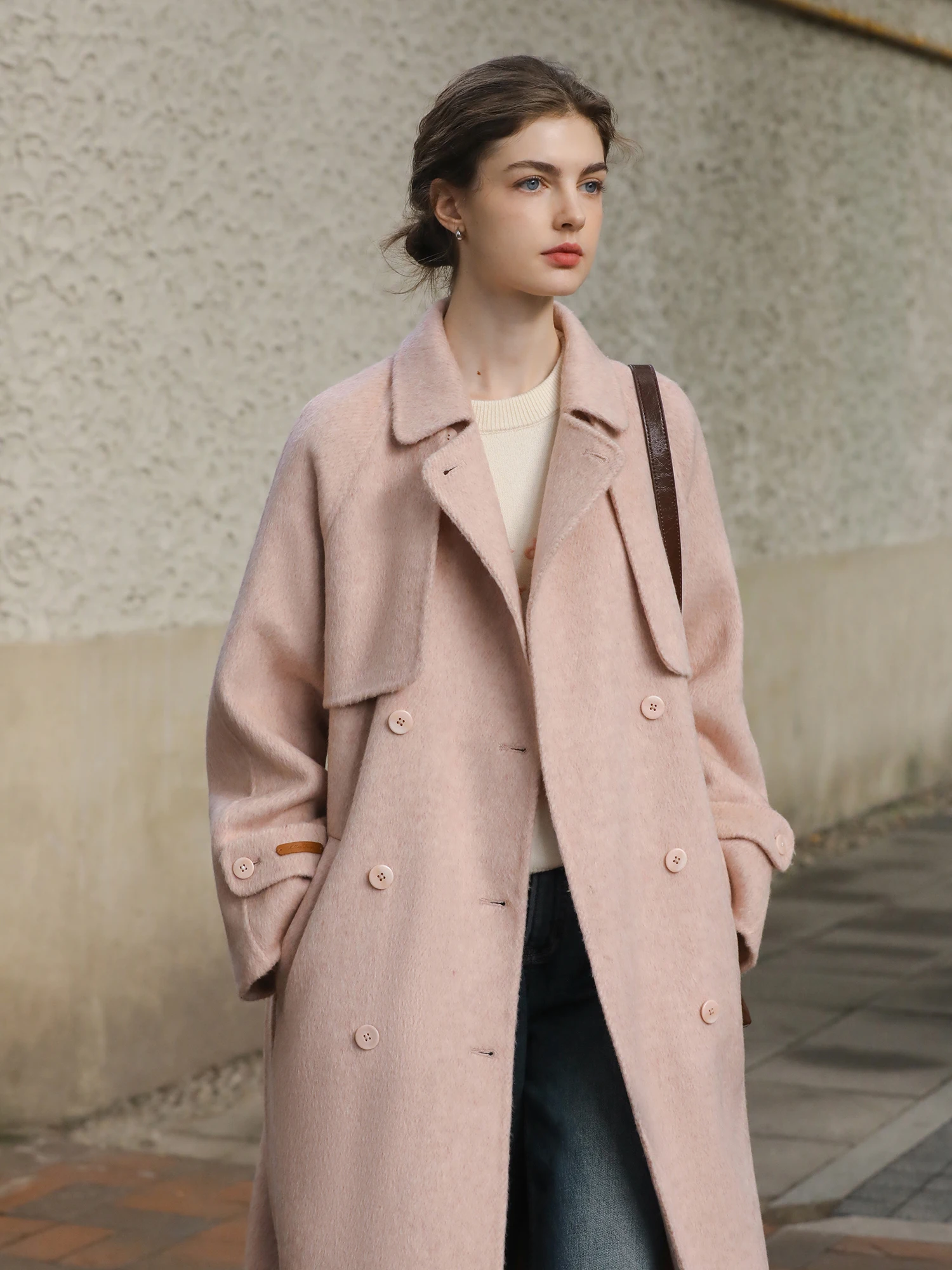 MELLIIY Double-Faced Woolen Coat Pink Double-Buttoned Windbreaker Sle Women's Winter Faion Vintage Straight-Line Design
MELLIIY Double-Faced Woolen Coat Pink Double-Buttoned Windbreaker Sle Women's Winter Faion Vintage Straight-Line Design