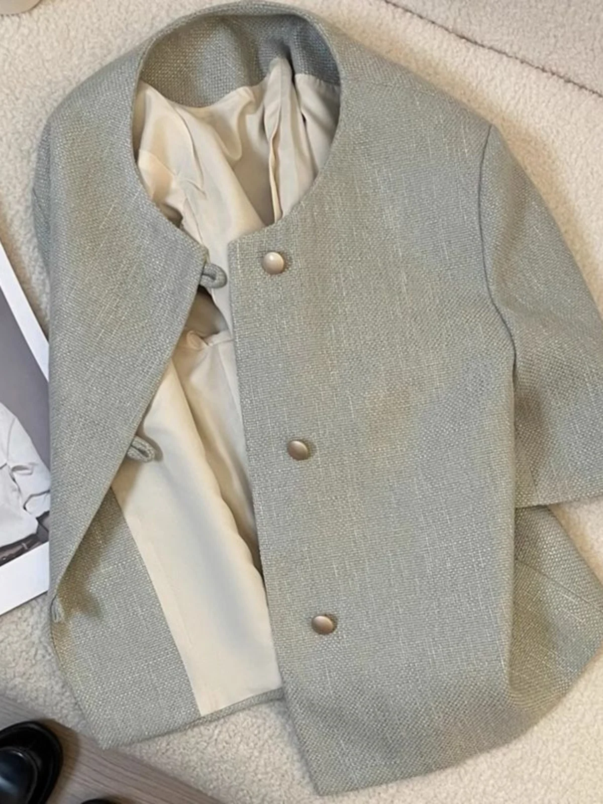 plus Size Short Sleeve Suit Jacket Women's Fashion Summer Thin High-End Short Outerwear Korean Style And Pear Body Type
plus Size Short Sleeve Suit Jacket Women's Fashion Summer Thin High-End Short Outerwear Korean Style And Pear Body Type