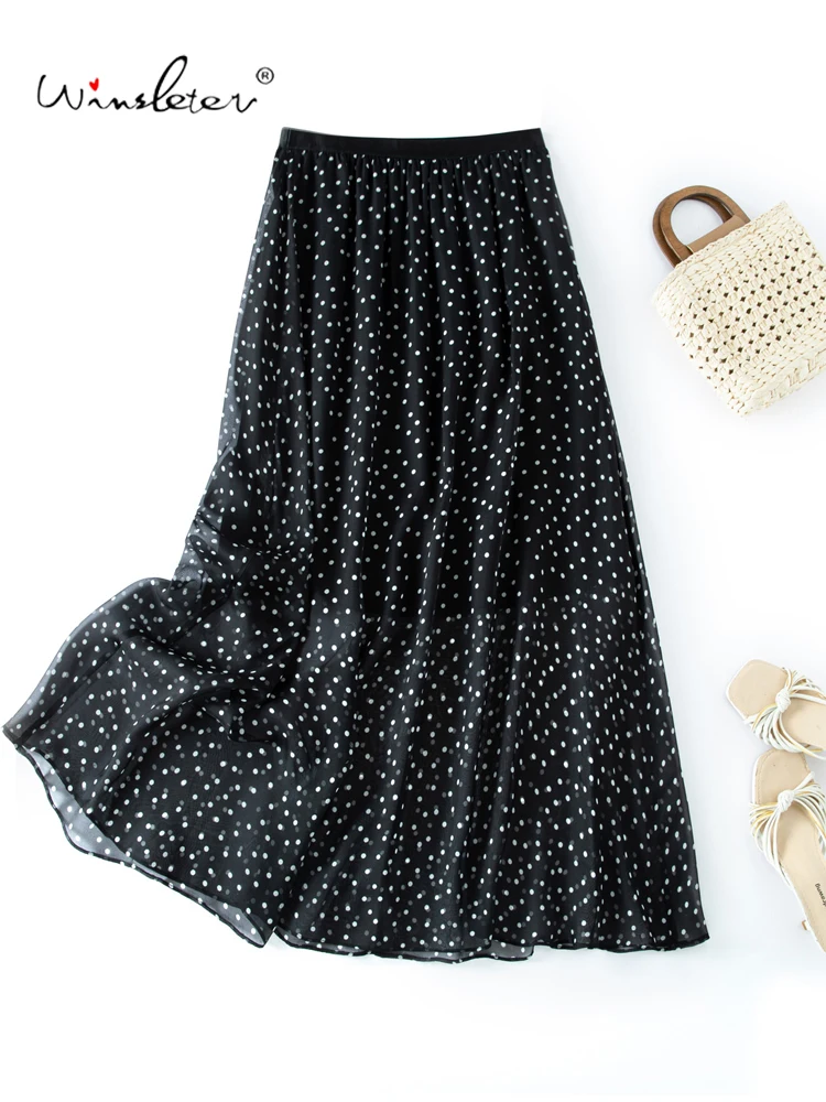 Winsleter-100%Silk Elegant Skirts, Elastic Waist Dot Printed, Women American Retro Party A-line Skirt, 2026 Summer New B65751CC
Winsleter-100%Silk Elegant Skirts, Elastic Waist Dot Printed, Women American Retro Party A-line Skirt, 2026 Summer New B65751CC