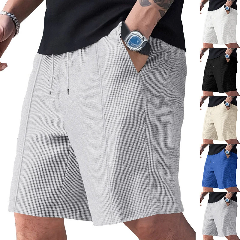 Summer waffle five-point shorts, drawstring loose breathable, perfect for beach vacation & sports
Summer waffle five-point shorts, drawstring loose breathable, perfect for beach vacation & sports