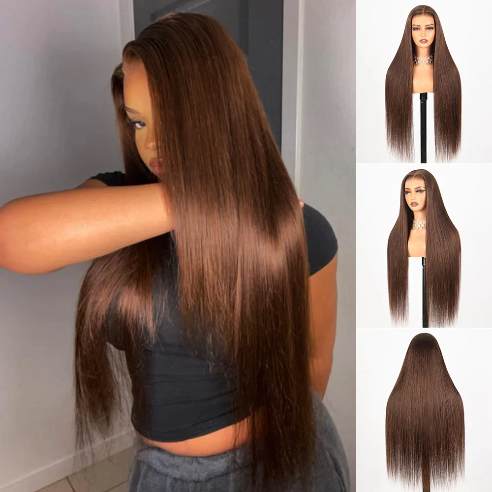 16A 100% Remy Hair Dark Brow Bone Straight Wigs Human Hair #4 Brown 13x6 13x4 HD Lace Frontal Human Hair Wigs For Women 180%
16A 100% Remy Hair Dark Brow Bone Straight Wigs Human Hair #4 Brown 13x6 13x4 HD Lace Frontal Human Hair Wigs For Women 180%