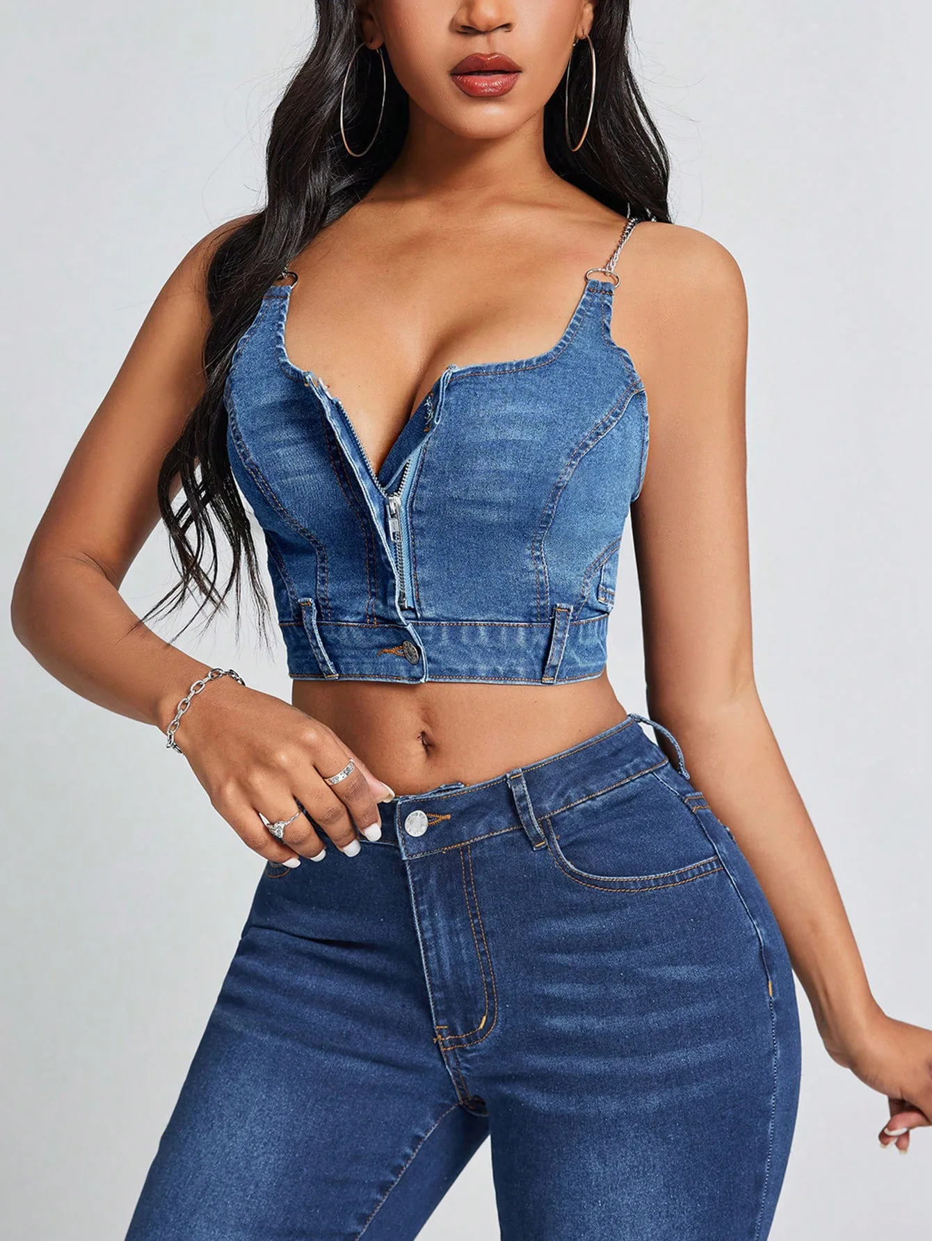 Women Summer Denim Camisole Corset Top Build In Bra Crystal Diamonds Pearl Luxury Jeans Tops High Street Club Party p1718
Women Summer Denim Camisole Corset Top Build In Bra Crystal Diamonds Pearl Luxury Jeans Tops High Street Club Party p1718