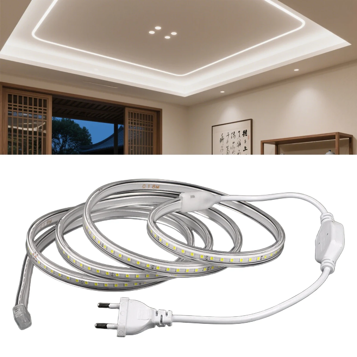 200-230V 2835 SMD LED Strip Light 120LEDs/m Waterproof Outdoor Garden Lawn Path Decor Kitchen Lamp Flexible Ribbon with EU Plug
200-230V 2835 SMD LED Strip Light 120LEDs/m Waterproof Outdoor Garden Lawn Path Decor Kitchen Lamp Flexible Ribbon with EU Plug