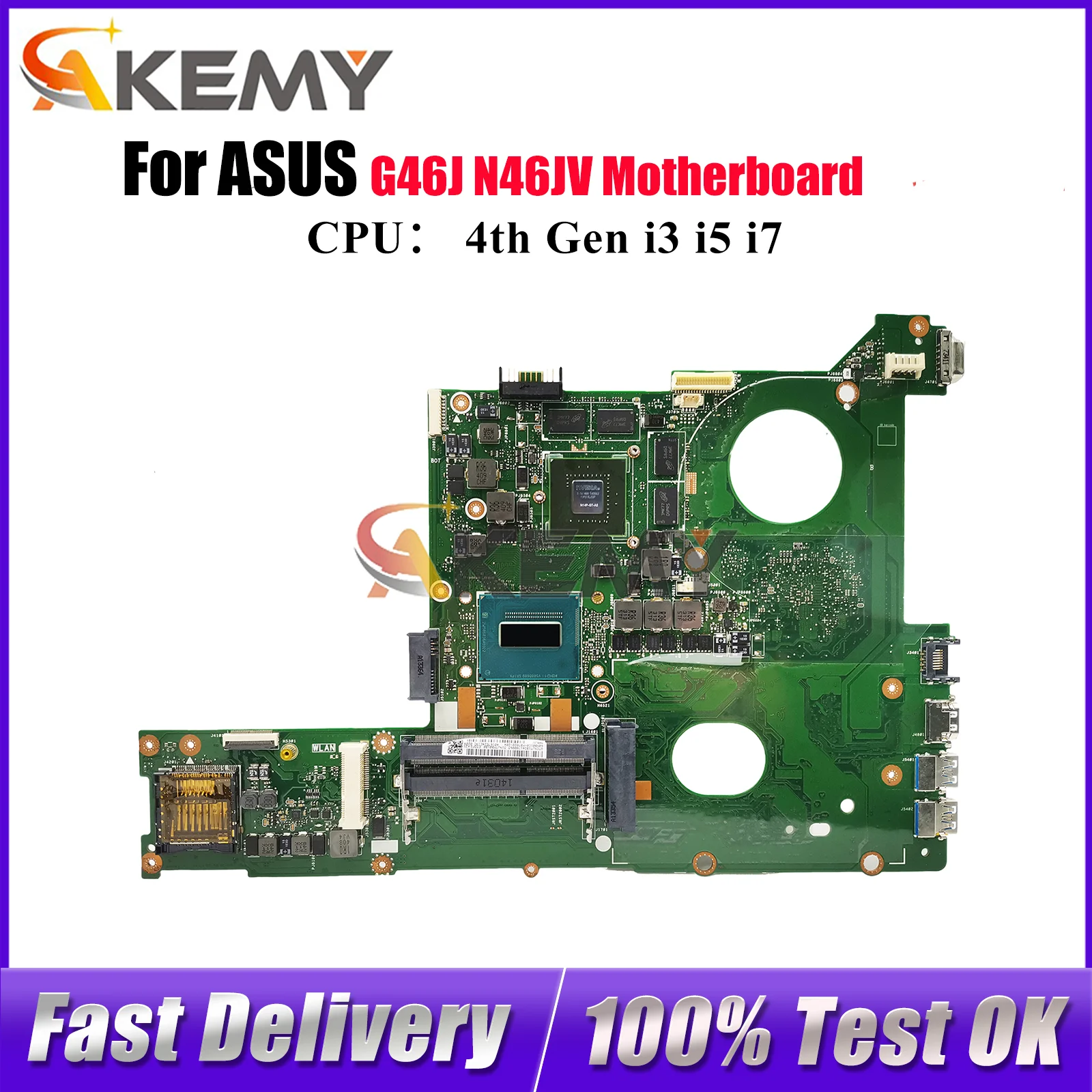 N46JV Laptop Motherboard For ASUS N46JV G46J N46J Notebook Mainboard With i3 i5 i7 CPU 100% tests OK fast shipping High quality
N46JV Laptop Motherboard For ASUS N46JV G46J N46J Notebook Mainboard With i3 i5 i7 CPU 100% tests OK fast shipping High quality
