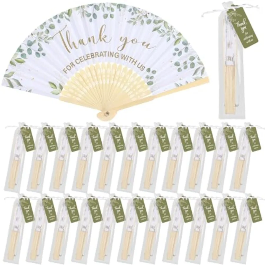 50 Sets Eucalyptus Leaf Wedding Fans for Guests Bulk Greenery Wedding Favors Bamboo Handheld Folding Fans with Organza Bags Tha
50 Sets Eucalyptus Leaf Wedding Fans for Guests Bulk Greenery Wedding Favors Bamboo Handheld Folding Fans with Organza Bags Tha