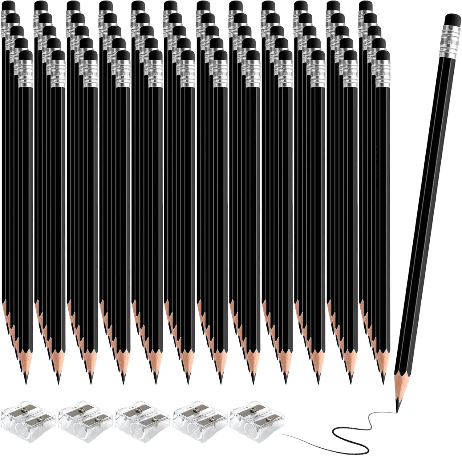 60 Pre-Sharpened HB Pencils Bulk with Eraser for Writing Drawing School Supplies Kids Homework Tests Art Crafts Teacher Grading
60 Pre-Sharpened HB Pencils Bulk with Eraser for Writing Drawing School Supplies Kids Homework Tests Art Crafts Teacher Grading