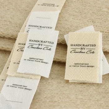 Twill Ribbon Label, Folding Labels, Labels for Clothes, Logo Labels, Sew Accessori, Custom Brand Tags, 25*50mm, Handmade(XW3520)
